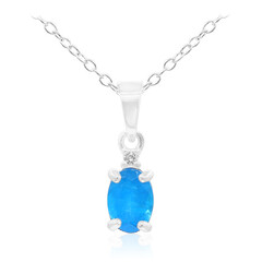 Collana in argento con Apatite Blu Neon