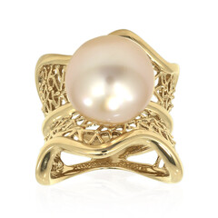 Anello in argento con Perla Dorata dei Mari del Sud Kabira (TPC)
