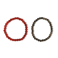 Set bracciali con Onice Rossa e Quarzo Fumè