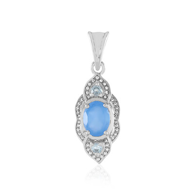 Ciondolo in argento con Calcedonio Blu