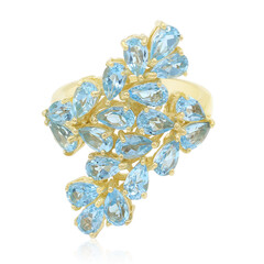 Anello in argento con Topazio Blu Svizzero