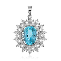 Ciondolo in argento con Topazio Blu Cielo