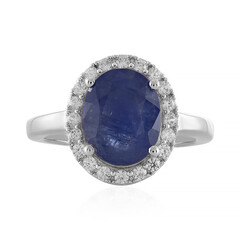 Anello in argento con Zaffiro Blu del Mozambico