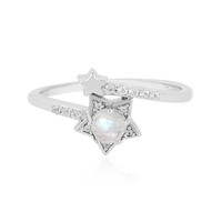 Anello in argento con Pietra di Luna Arcobaleno