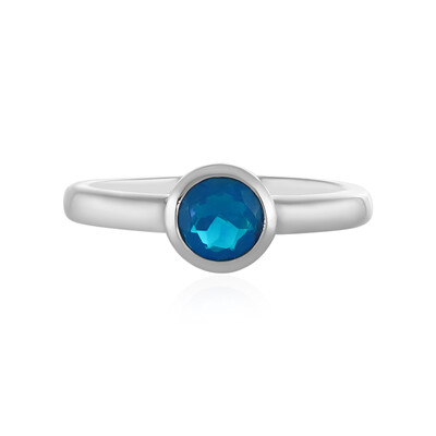 Anello in argento con Opale Blu dell'Etiopia