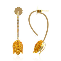 Orecchini in oro con Zaffiro Ceylon Giallo (Estée Collection)
