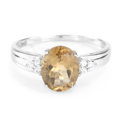 Anello placcato in platino con Quarzo