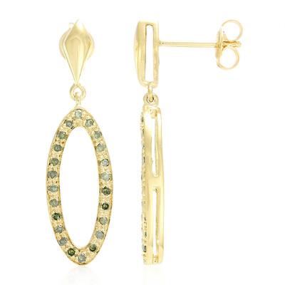 Orecchini placcati in oro con Diamante Fancy