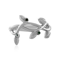 Anello in argento con Diamante Verde I2
