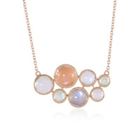 Collana in argento con Pietra di Luna Pesca (KM by Juwelo)