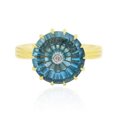 Anello in oro con Topazio Blu Svizzero (Glenn Lehrer)