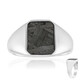 Anello in argento con Meteoriti di Aletai
