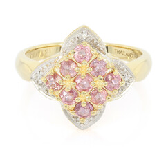 Anello in oro con Zaffiro Padparadscha (non riscaldato) (AMAYANI)