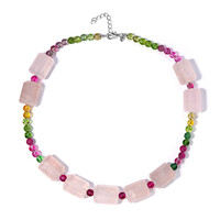 Collana in argento con Quarzo Rosa