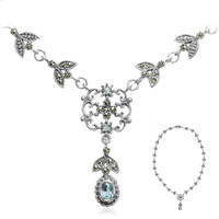 Collana in argento con Topazio Blu Cielo