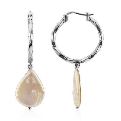 Orecchini in argento con Perla d'Acqua Dolce Pesca (TPC)