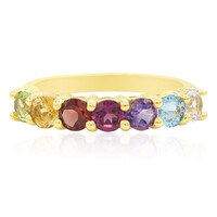 Anello placcato in oro con Gemme