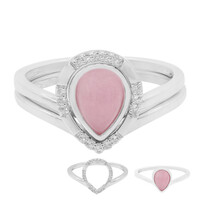 Anello in argento con Giada Rosa