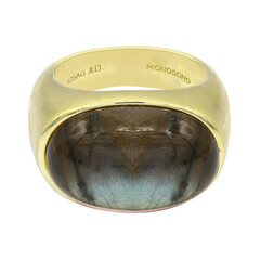 Anello placcato in oro con Labradorite