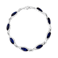 Bracciale in argento con Ambra Blu Colombiana