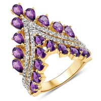 Anello in argento con Ametista Zambiana