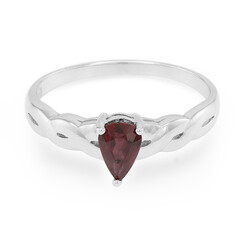 Anello placcato in platino con Rubino Malawi
