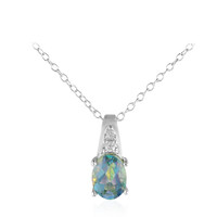 Collana in argento con Topazio Mistico Verde Blu
