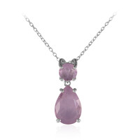 Collana in argento con Quarzo porpora pastello