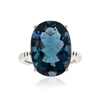 Anello in argento con Fluorite Blu Caraibico