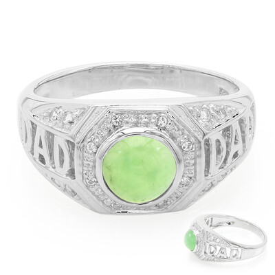 Anello da uomo in argento con Crisoprasio Imperiale