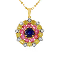 Collana in argento con Zaffiro Blu del Madagascar