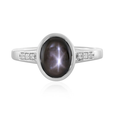 Anello in argento con Zaffiro Stellato Nero