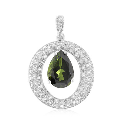 Ciondolo in argento con Tormalina Verde