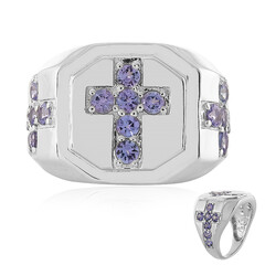 Anello da uomo in argento con Tanzanite