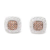 Orecchini in argento con Diamante Champagne