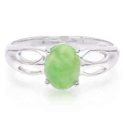 Anello da uomo in argento con Crisoprasio Imperiale