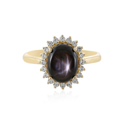 Anello in oro con Zaffiro Stellato Nero