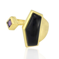 Anello placcato in oro con Onice