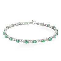 Bracciale in argento con Smeraldo Zambia