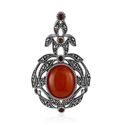 Ciondolo in argento con Agata Rossa (Annette classic)