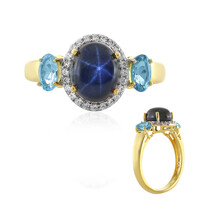 Anello in argento con Zaffiro Stellato Blu
