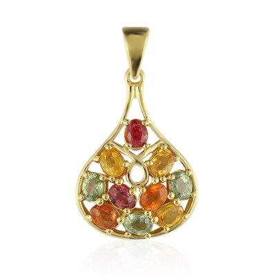 Ciondolo in argento con Zaffiro Fancy