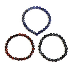 Bracciale con Ossidiana Fiocco di Neve