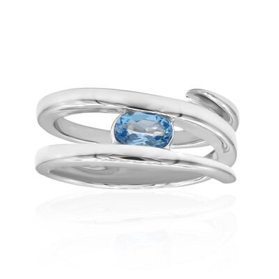 Anello in argento con Topazio Blu Svizzero (TPC)