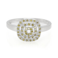 Anello placcato in platino con Diamante Fancy