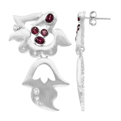 Orecchini in argento con Rodolite