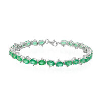 Bracciale in argento con Smeraldo Zambia
