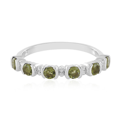 Anello in argento con Moldavite
