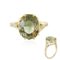 Anello in oro con Pietra del Sole dell'Oregon (AMAYANI)