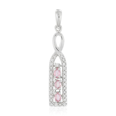 Ciondolo in argento con Zaffiro Ceylon Rosa
